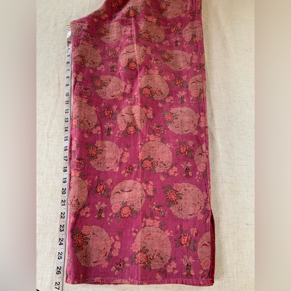 Linen Magenta Wideleg Cottagecore Pants by Subtle Tones - Picture 7 of 10
